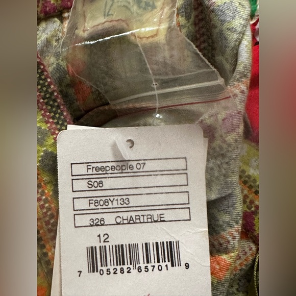 Rare Free People Vintage Deadstock Striped A-line Skirt NWT NOS Sz 12 Chartreuse - Picture 14 of 16